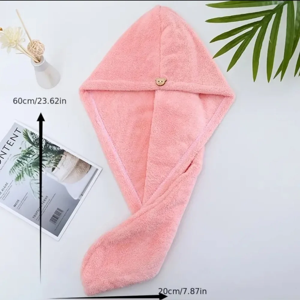 2pack hair towel wrap. Super absorbent. 👌 pink 💗